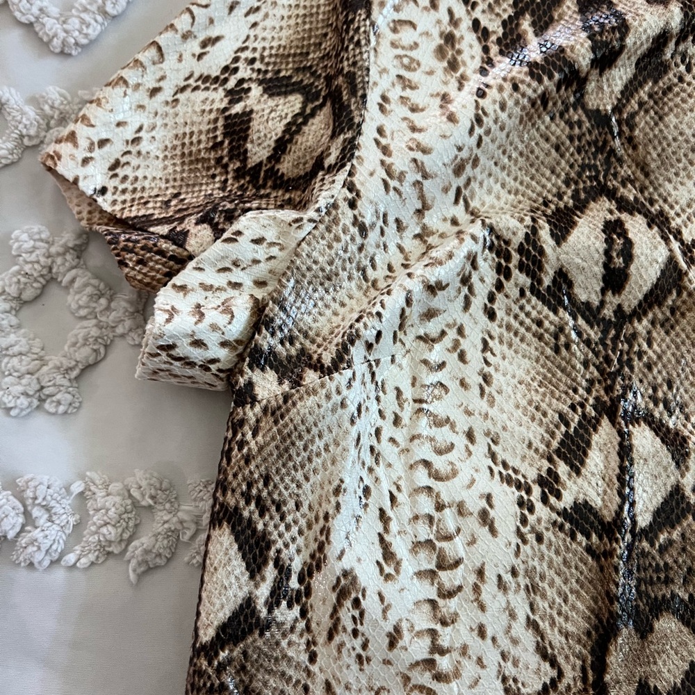 Michael Kors Brown Snake Print Blouse - Picture 5 of 10